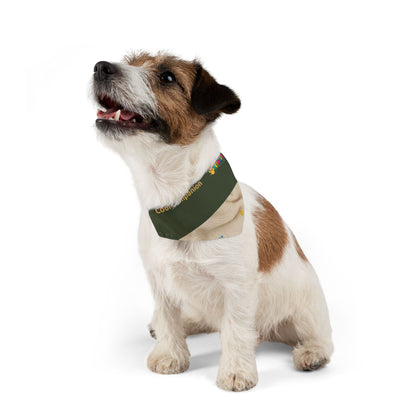 Olive Paw Print Pet Bandana Collar – Reversible Cozy Dog & Cat Accessory