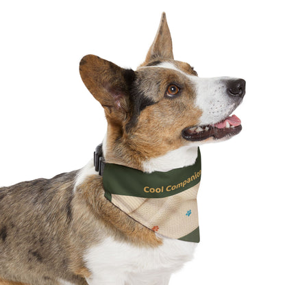 Olive Paw Print Pet Bandana Collar – Reversible Cozy Dog & Cat Accessory