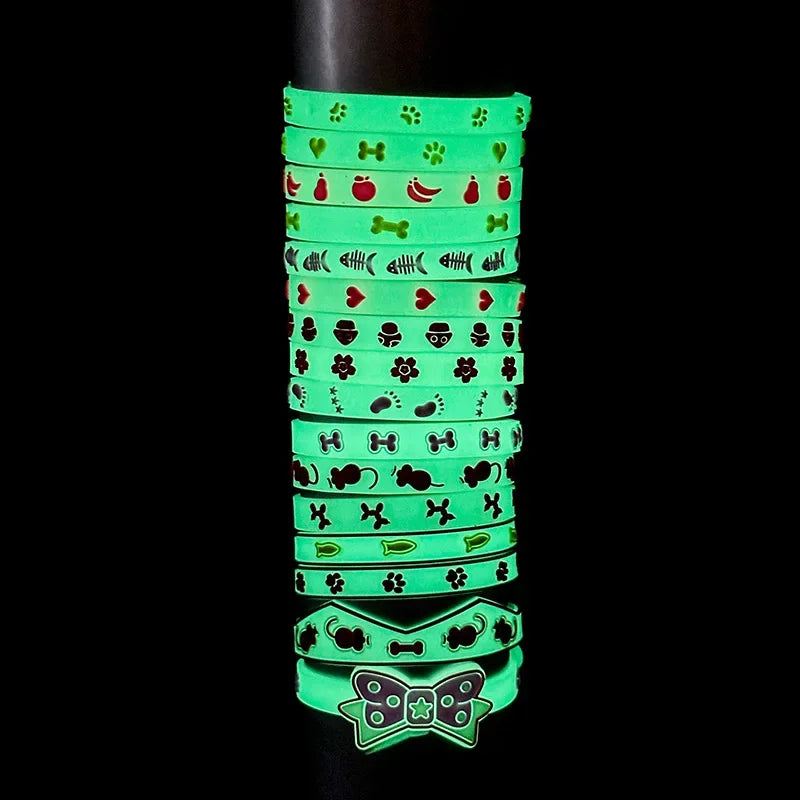 Luminous Glowing Small Dog/Cat Collar Anti-Loss Fluorescent Silicone Bell Collar