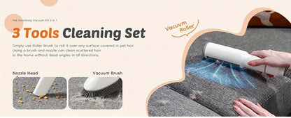 5-in-1 Dog Grooming Vacuum Kit Strong Pet Hair Removal Professional Clippers 6 Guide Combs Pet Grooming Tools for Dogs Cats